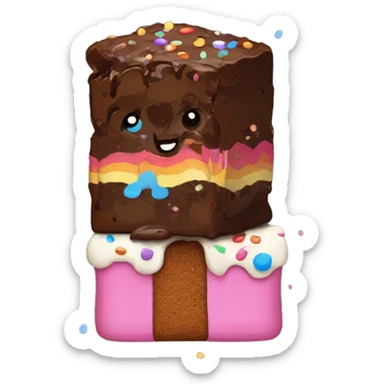 brownie with rainbow sprinkles sticker