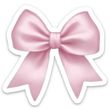 Silk light pink bow sticker