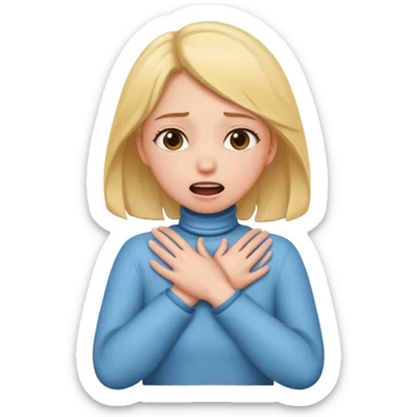 girl emoji doing the choking emote sticker