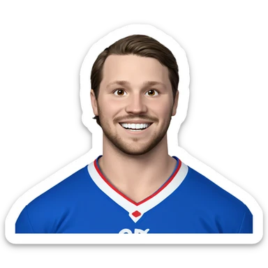 smiling boy in blue shirt sticker