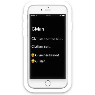 in the phone the text CIVILIAN sticker