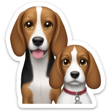 Beagle and brunette girl sticker