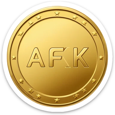 afk text in the gold coin sticker