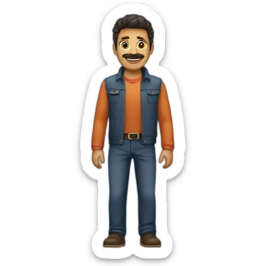 Hombre con pasamontañas y pantalones caidos sticker