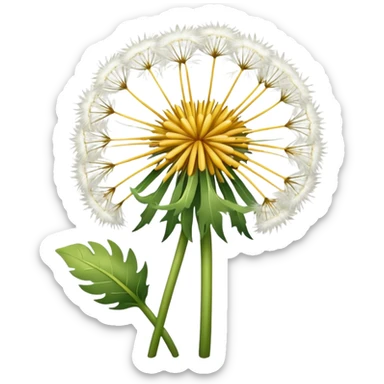 Dandelion flower emoji for bio in white colour more feathers looks realistic  sticker