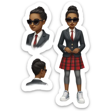 preppy baddie grr sticker