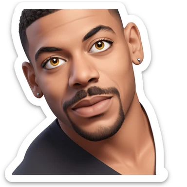 bearded boy in earrings sticker