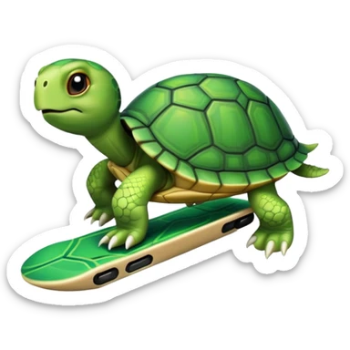 Turtle doing kickflip sticker
