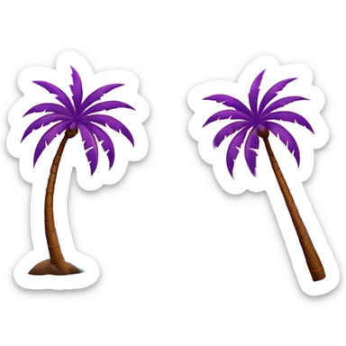 sunset on a beach with ocean waves crashing into the bank of the shore and palm trees o nthr border sticker