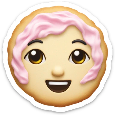 sugar cookie with pastel pink frosting sticker