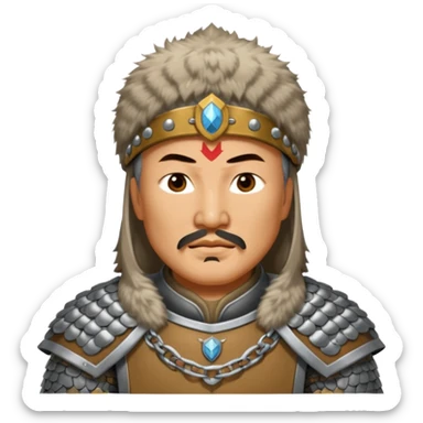 portrait of Genghis Khan in armor sticker