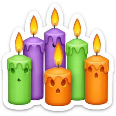 pastel halloween candles cozy sticker