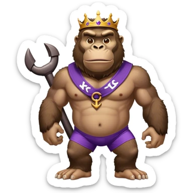 king kong wearing dockers sleeveless jersey white and purple anchor sticker