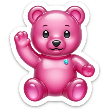Pink Gummybear made out of crystals sticker