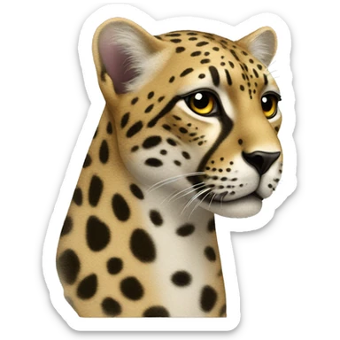 glamour gepard with bomque on it ear sticker