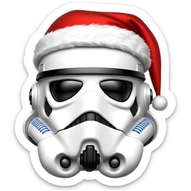 storm trooper helmet santa sticker