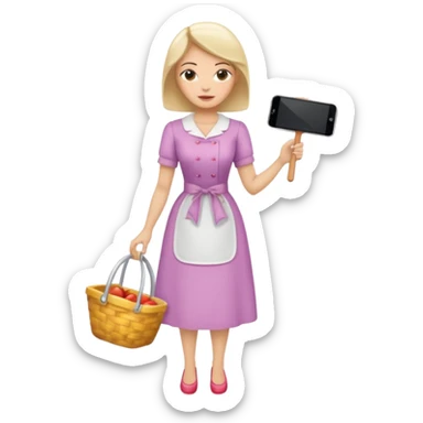 ligth woman wearing housewife clothes full body  sticker