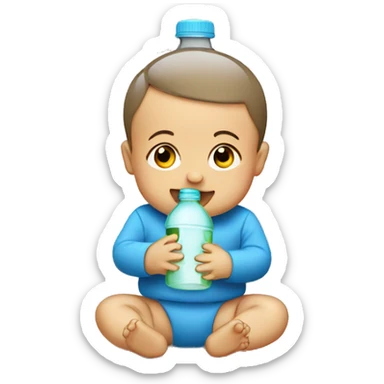 baby drinking a bottle  sticker