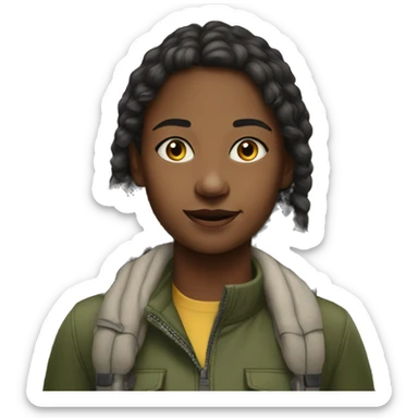 realistic portrait of girl outdoors sticker