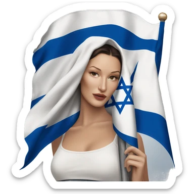 Bella hadid holding israel flag sticker