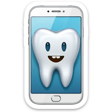 smartphone with a tooth-shaped logo sticker