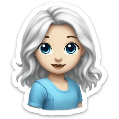 blue bicolor ragdoll kitten girl  sticker