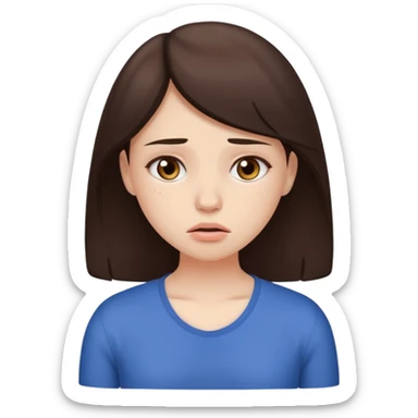  a brunette girl suffering from menstrual cramps sticker