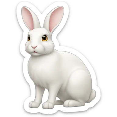 Lapin bélier blanc sticker
