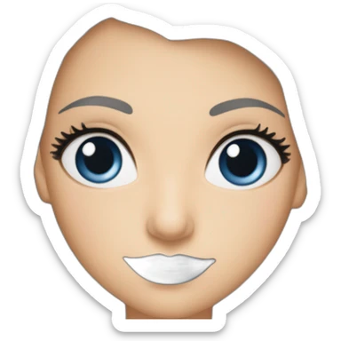 Belle femme châtain claire aux yeux bleus et aux lèvres pulpeuses  sticker