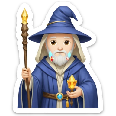 classic wizard with robes sticker