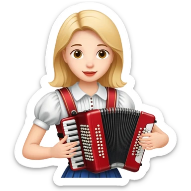 The girl is playing the accordion sticker