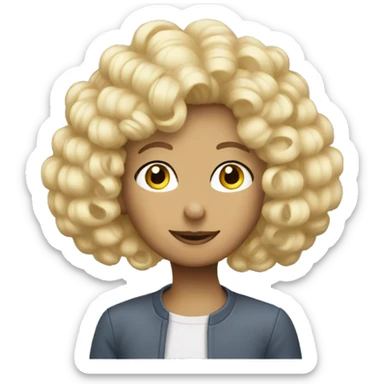 mouse with short curly blond wig sticker