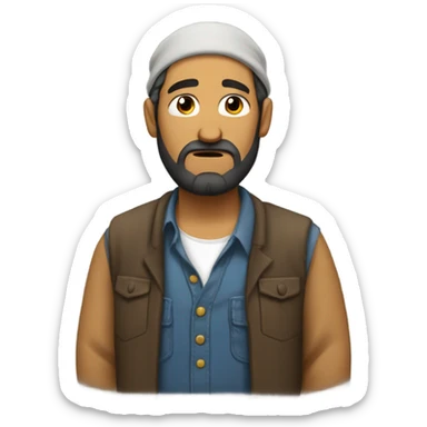 Tired man with beard cholo  sticker