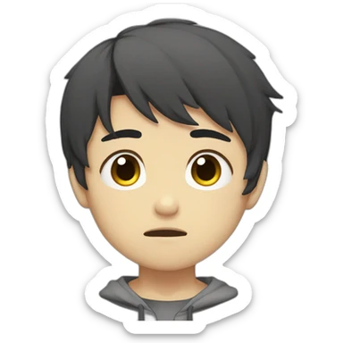 Anime chibi boy sad sticker