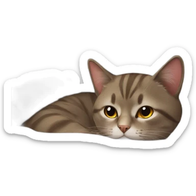 cat in bed sticker