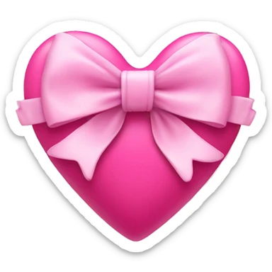 Pink heart with bow sticker