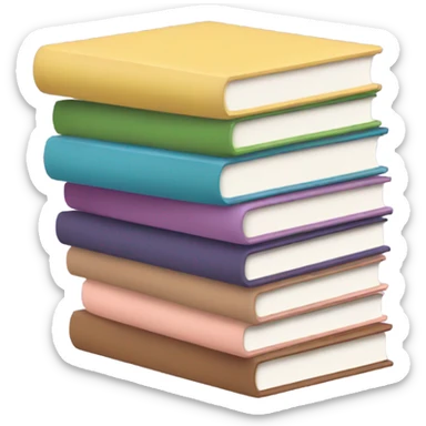 Soft coloured stack of books  sticker