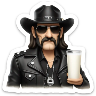 lemmy drinking milk sticker