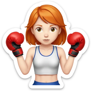 Ginger girl with boxing gloves sticker