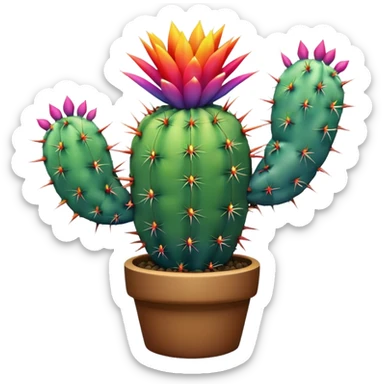 Rainbow cactus ￼ sticker
