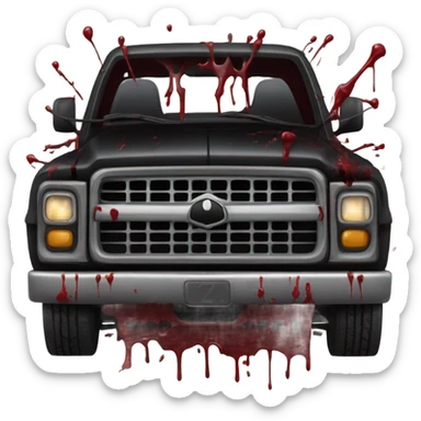Gothic pickup truck with blood sticker