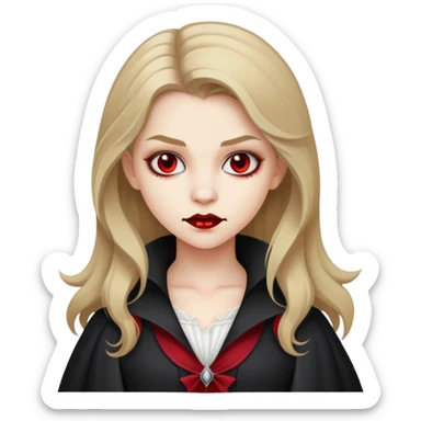 teenage vampire girl with dark blonde hair and white skin sticker