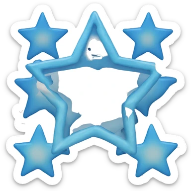 a blue shinning star with 4 ends sticker