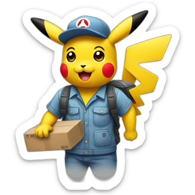 Pikachu deliveryman sticker
