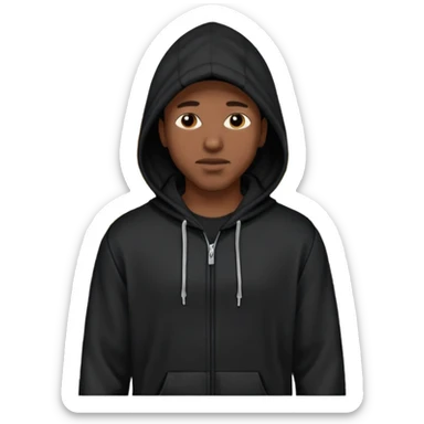 Hooded Street Walker black man  sticker