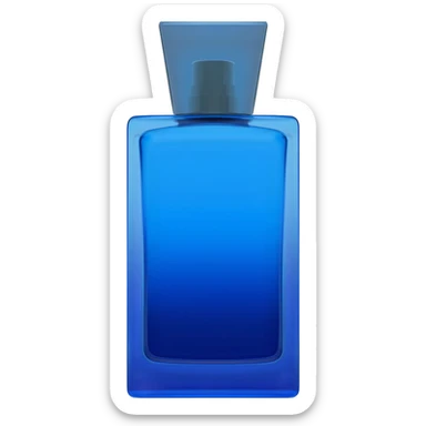 Tall rectangle blue bottle of perfume in blue dior sticker