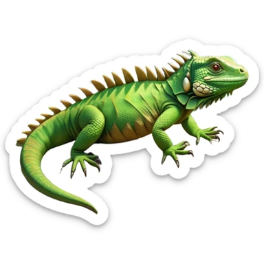 cinematic-iguana-realistic-full-body-basking-emoji,-long-scaly-body-stretched-out-on-a-sunlit-rock,-spiny-ridge-running-down-its-back,-textured-green-and-brown-skin-dappled-with-light,-sharp-intelligent-eyes-studying-the-surroundings,-long-tail-draped-over-the-stone,-simplified-yet-realistic-focused-features,-highly-detailed,-glowing-with-a-warm-tropical-glow

 sticker