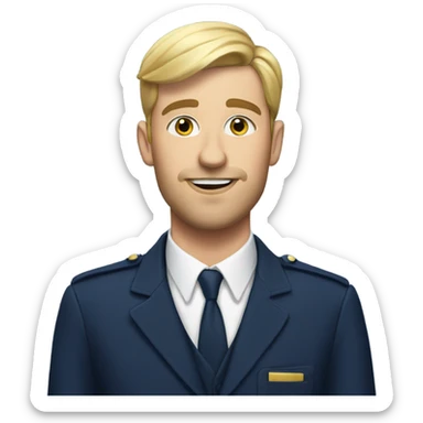 A  white man putting on lipstick in a navy outfit  sticker