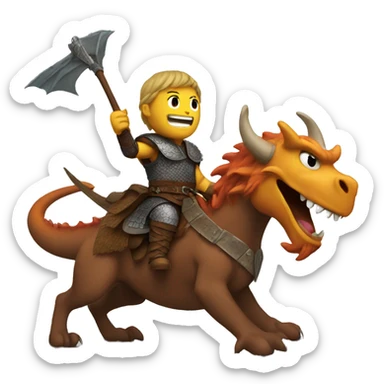 Viking riding a dragon sticker