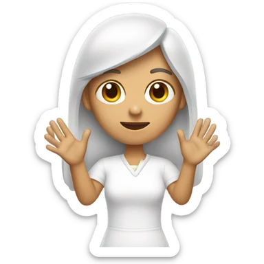 A female with white glue  sticker